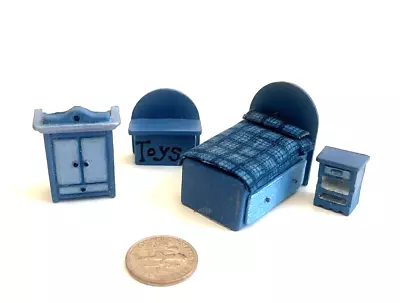1:48  Scale  Miniature  Boys Blue Bedroom Set • $19.95