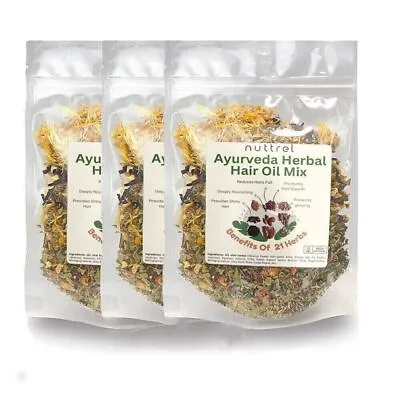 100% Natural Ayurvedic Herbal Dried Herbs Mix Hair Oil Long Healthy Hair Growth • £12.44