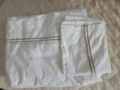 Restoration Hardware 3pc Sheet Set 100% Italian Cotton Khaki Stripe Twin • $70