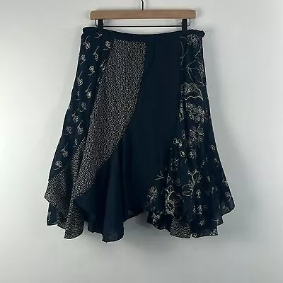 Bila Mixed Pattern 100% Cotton Boho Handkerchief Hem Skirt Womens Size XL • $29.98