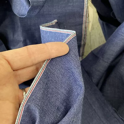 $124 • Buy Denim Blue Chambray RARE 1930 1940's French Shirting UNUSED Vintage Workwea