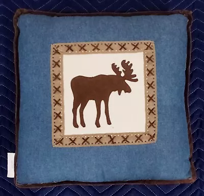 Moose Pillow 16  X 16  Accent Throw Cushion Rustic Bolster Padding L • $29.95