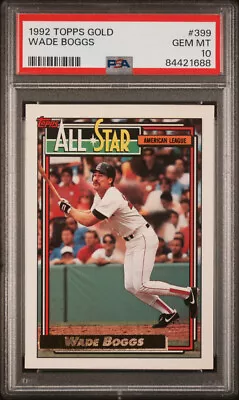 1992 Topps Gold #399 Wade Boggs Red Sox Hof Psa 10 B3843406-688 • $31.99