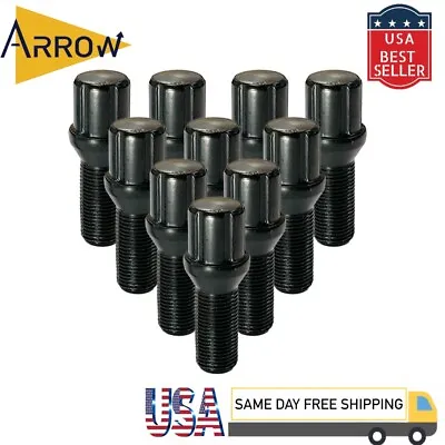 20x Black M14x1.25 ConeSeat Spline Lug Bolt 28mm Shank Fit BMW Mini G&F-Body Rim • $26.67