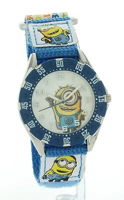 Minions Watch Universal Studios Multicolor Fabric Band Round 40 Mm White Dial • $24.63