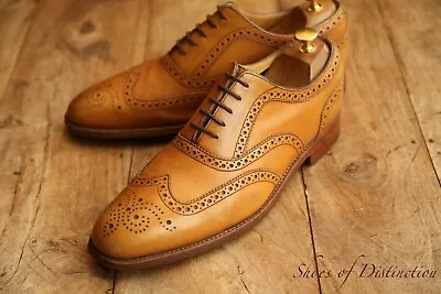 Joseph Cheaney Carnaby Tan Brown Leather Oxford Brogue Shoes UK 9.5  F US 10.5 • £85
