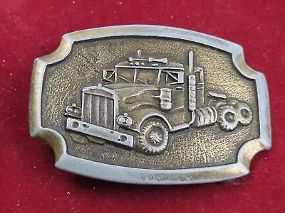 SEMI TRUCK Bronze Belt Buckle Fits 1.75  Belt W/ FREE Gift Box • $12