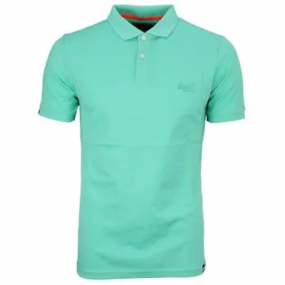 £19.99 • Buy Superdry Classic Micro Short Sleeve Pique Polo Shirt T-Shirt Tee Mint Green 