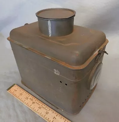  Dinner Pail & Lantern   Patented 1897 Rare ANTIQUE Miner's Lunch Box W/ Lamp • $995