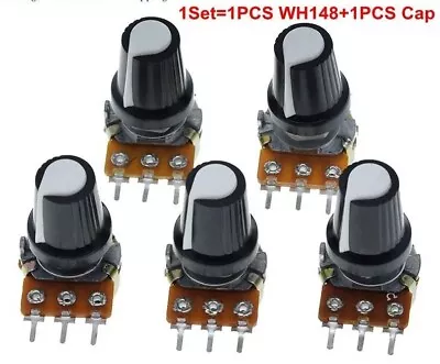 WH148 Rotary Potentiometer 1K - 500K Ohm 15mm 3 Pin Linear Taper 3 Pins Part New • $9.99