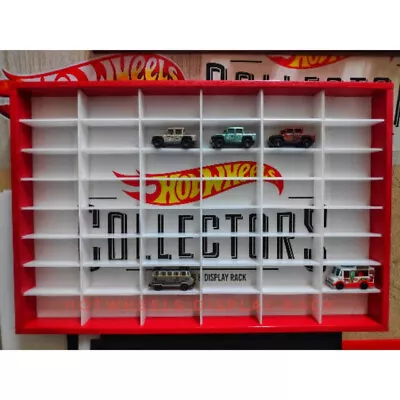 Display Case Cabinet For 1/64 Diecast Scale Cars Hot Wheels 48 Slots White • $129