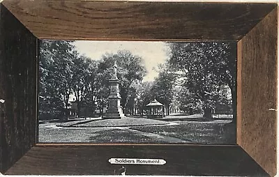 Milford Conneticut Soldiers Monument Wood Frame Antique Vintage Postcard C1900 • $17.27