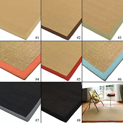 £174.79 • Buy Small - X Large Sisal Natural Jute Flatweave Rugs & Runners, Bordered Non Slip