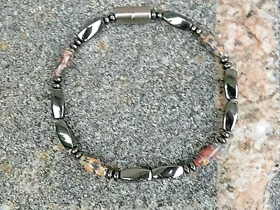 $32.39 • Buy Men’s Women’s Snake Skin Jasper Twist Magnetic Hematite Necklace Bracelet Anklet