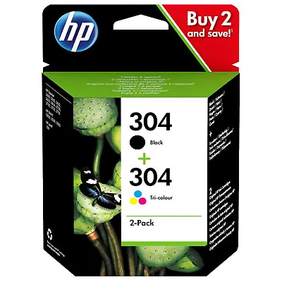 £25.29 • Buy HP 304 Combo Black And Colour Ink Cartridge Original For Deskjet 3720 3730