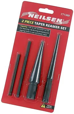 2pc Taper Reamer Set - Deburring Enlarging Aligning Holes In Cast & Sheet Metal • £8.49