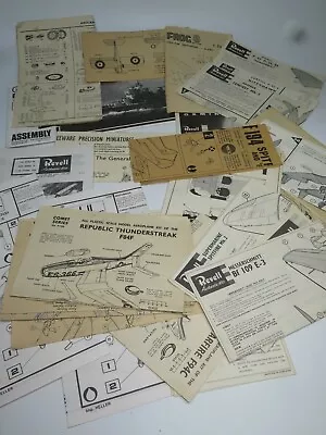 VINTAGE Model Kit Instruction Sheets 1960s/70s Revell Matchbox Frog SELECTION • $3.77