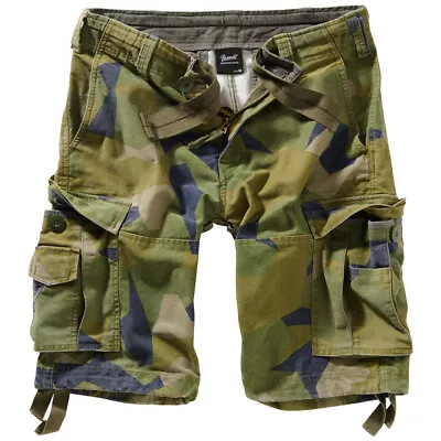 Brandit Vintage Style Classic Mens Combat Cargo Summer Shorts Swedish M90 Camo • $127.55