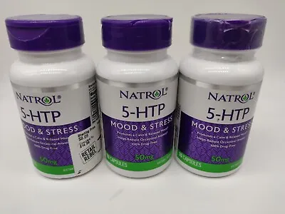 Natrol 5-HTP Mood & Stress Calm & Relaxed Mood 50 Mg  EXP 01/2025 Lot Of 3 • $15.29