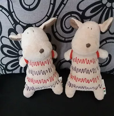 2 X Mamas & Papas Bruno Ciao Puppy Dog Soft Hug Comforter Toy ~ Italy Fizz Mits • £10