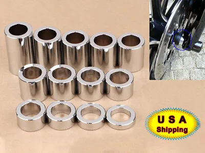 Chrome Wheel Axle Spacer Kit ID 3/4  OD 1 1/8  For Harley Dyna Road Glide FLTR • $26.98