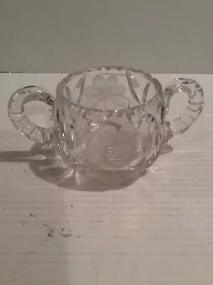 Vintage Cut Glass Crystal Open Sugar Bowl • $25