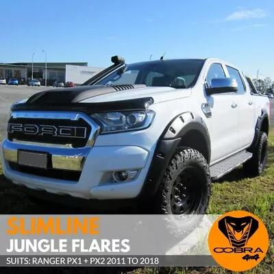 Slimline Jungle Flares Fit Ford Ranger Px2 2011-2017 Fender Flare Black Guards • $419