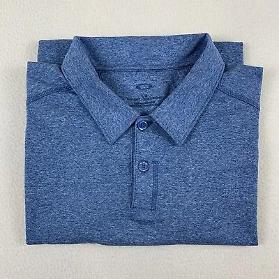 OAKLEY Polo Golf  Shirt Men Size LARGE Light Blue Grey Short Sleeve Performance • $20