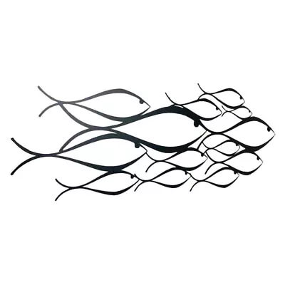  School Of Fish Wall Hanging Iron Layout Art Metal Shape Decor • £13.18