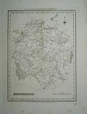 Antique Map Of Herefordshire By Samuel Lewis 1834 • £15