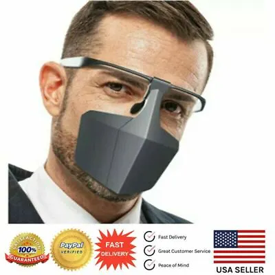 Protective Plastic Drop Mask Anti-fog Face Mask Black Breathable Reusable • $9.99