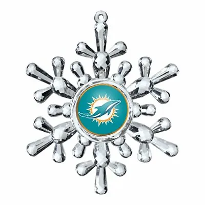 NFL Miami Dolphins Traditional Snowflake Ornament • $13.99