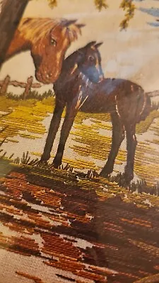 VINTAGE 1977 Paragon Horse CREWEL KIT  MARE AND COLT  0523  • $14.99