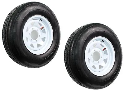 2-Pk Radial Trailer Tire Rim ST225/75R15 225/75-15 6 Lug Bolt White Spoke Wheel • $279.97