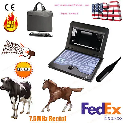 Veterinary Ultrasound Scanner Laptop Machine 7.5Mhz Rectalbovine & Equinehot • $1349