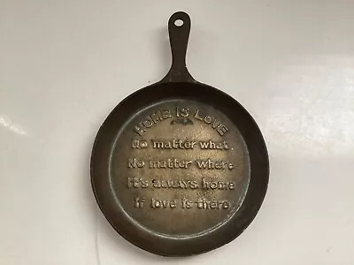 Vintage Brass Frypan Wall Hanging  ‘Home Is Love’ Home Décor • $10