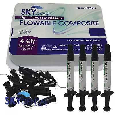 FLOWABLE COMPOSITE 4 SYRINGES +20 Tips A1 A2 A3.5 B1 B2 B3 B4 C1 C2 C3 C4 D2 D3 • $21.97