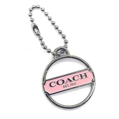 Rare COACH Keychain Fob Pink Enamel Medallion Purse Charm Tag Retired • $24.95