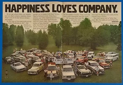 1978 Volvo Owners Club Picnic Vtg Print Auto Ad Happiness Loves Company 16 X 11 • $4.55