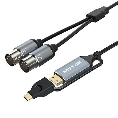 HOSONGIN MIDI To USB Interface MIDI Cable With 1 Input 1 Output Connecting Wi • $27.76