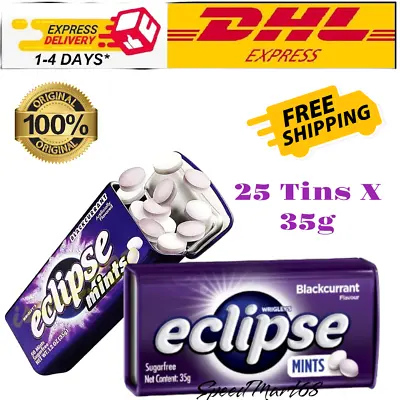 25 Tins X Mints Wrigley's Eclipse Blackcurrant Sugarfree Candy Tin Fresh Breath • $139