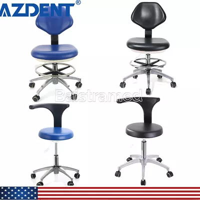 Dental Doctor Assistant Adjustable Height Mobile Stool Chair Seat PU Leather • $165.59