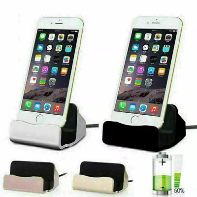 Desktop Charging Stand Dock Station Cradle Charger For IPad IPhone 6S 7 8 Plus • £7.19