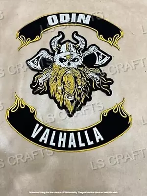 Vikings Odin Large Back Embroidered Patches For Vest/jacket (iron On) • $24