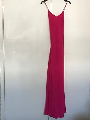 Stunning Hot Pink Floor Length Evening Dress With Matching Shawl - Size M  • £18
