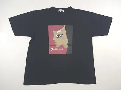 Vintage YSL Yves Saint Laurent Paint  T-Shirt Big Logo Size 6 / XL • $125