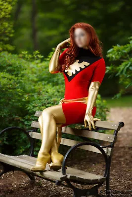 $47.99 • Buy X-men Red Dark Phoenix Cosplay Suit Spandex Superhero Zentai Suit For Woman/Kids
