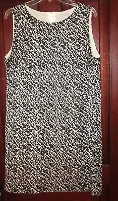 H&M Size US 16 Dress Sleeveless Black White Animal Print Silky Poly • $17.99