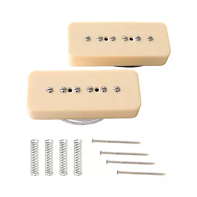 P90 Soapbar Pickup Neck Bridge Single Coil Pickup Set For Electric Guitar Cream  • $22.99