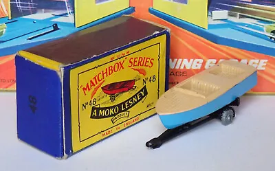 Matchbox 48a Meteor Sports Boat And Trailer Very Near Mint In Poor Box GMW • £4.20